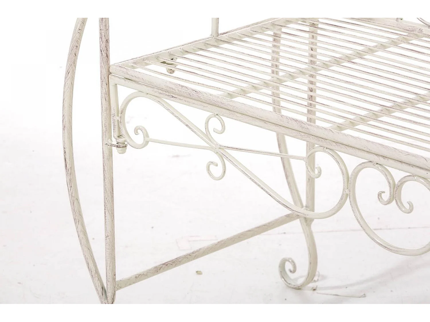 Banc de jardin - Métal - Crème antique - Minna