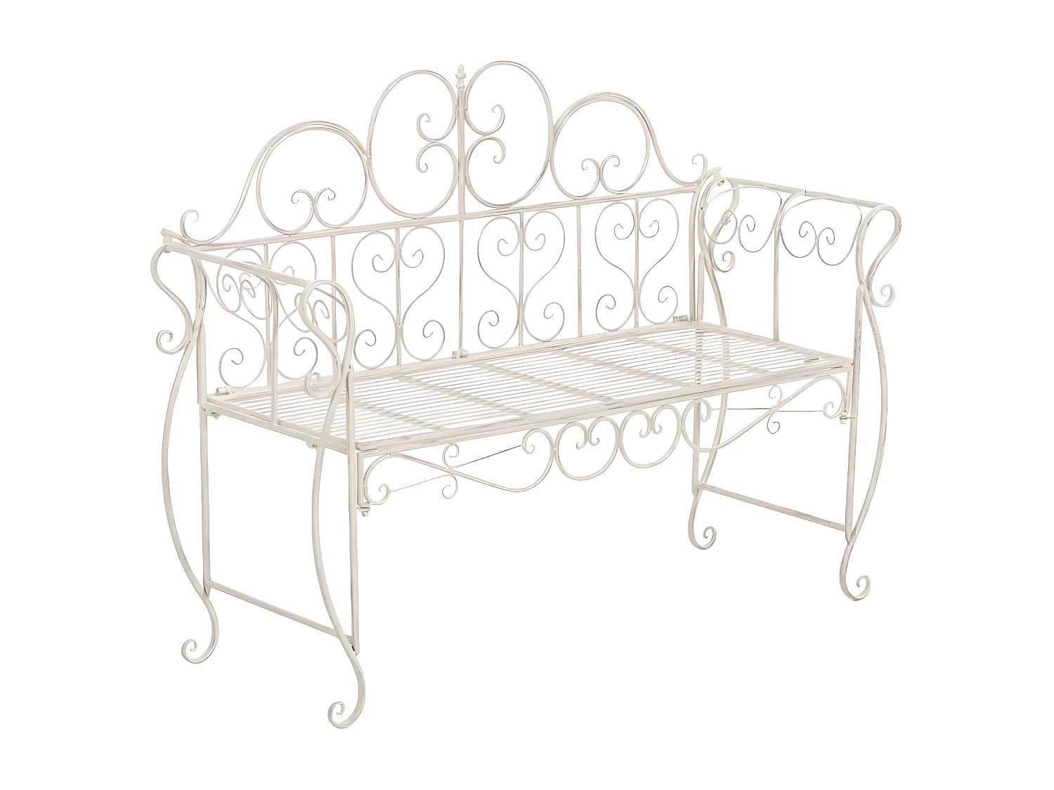 Banc de jardin - Métal - Crème antique - Minna