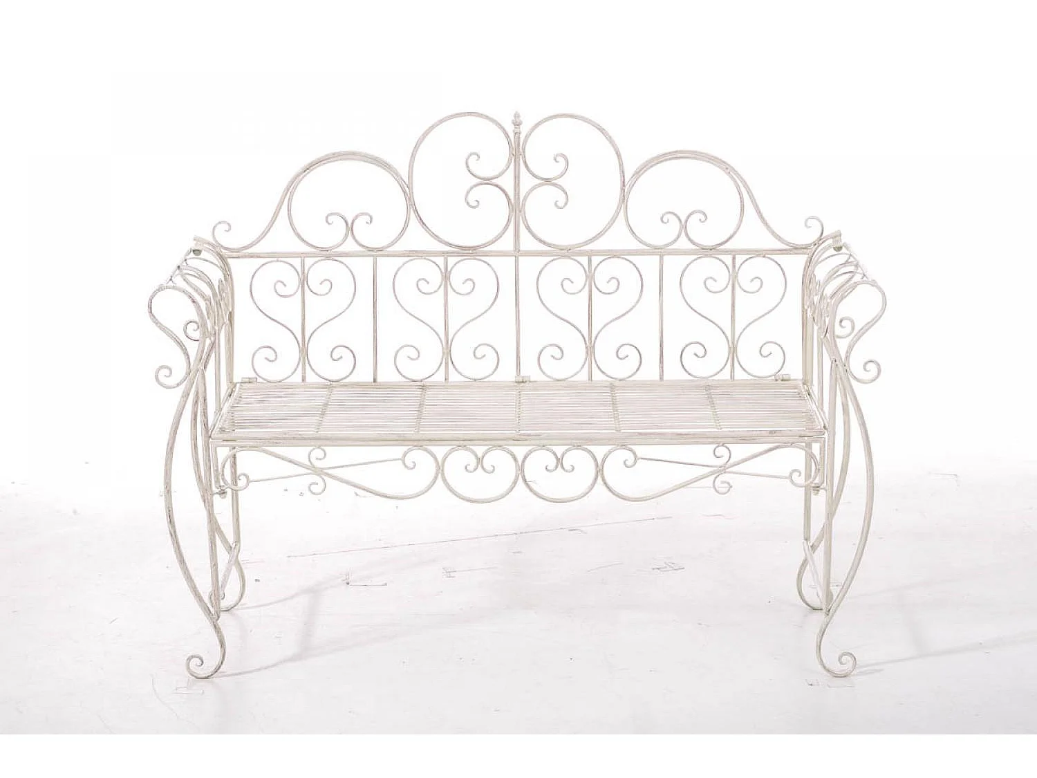 Banc de jardin - Métal - Crème antique - Minna
