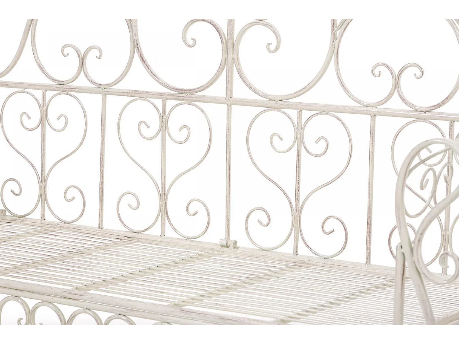 Banc de jardin - Métal - Crème antique - Minna
