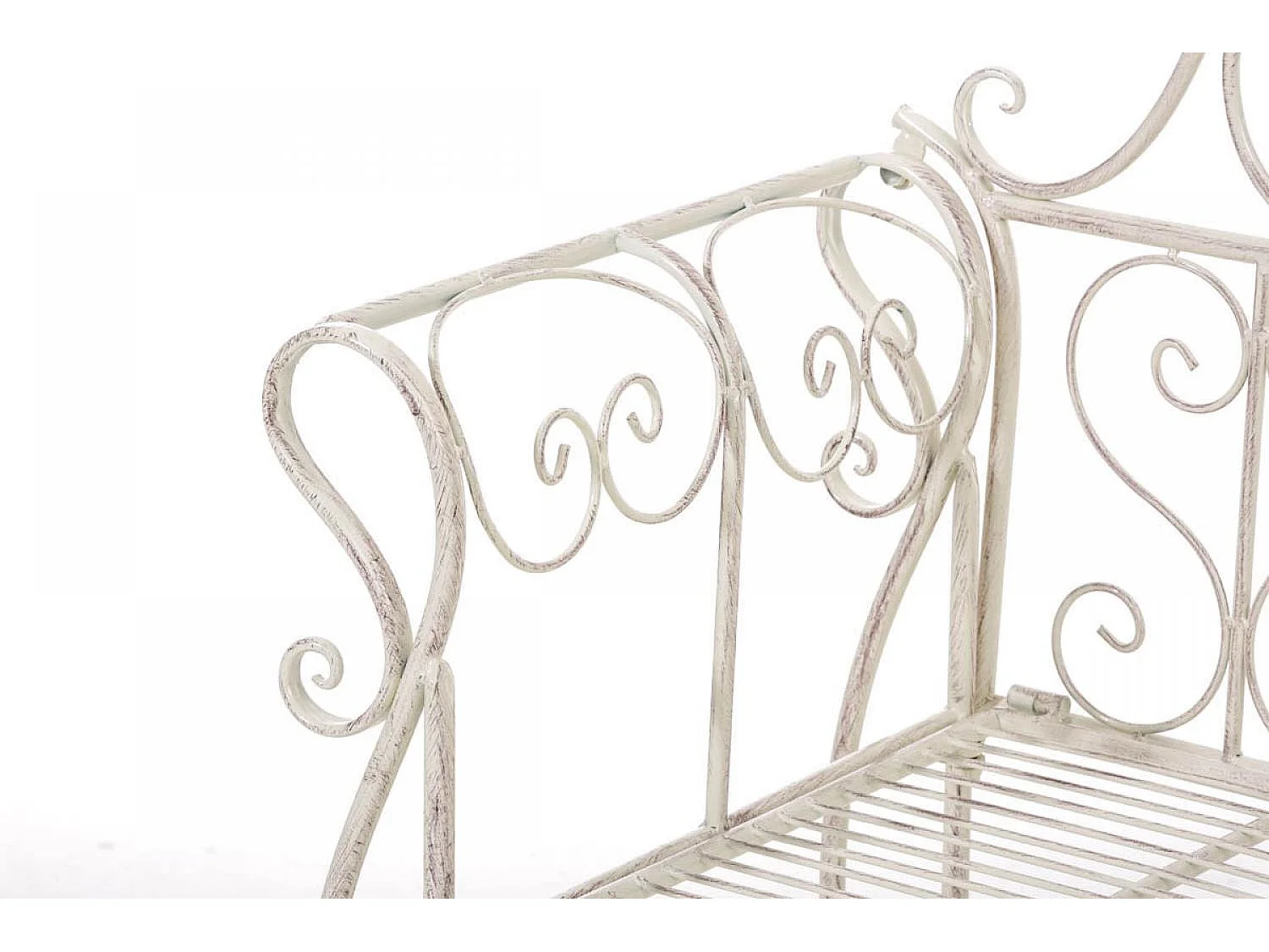 Banc de jardin - Métal - Crème antique - Minna