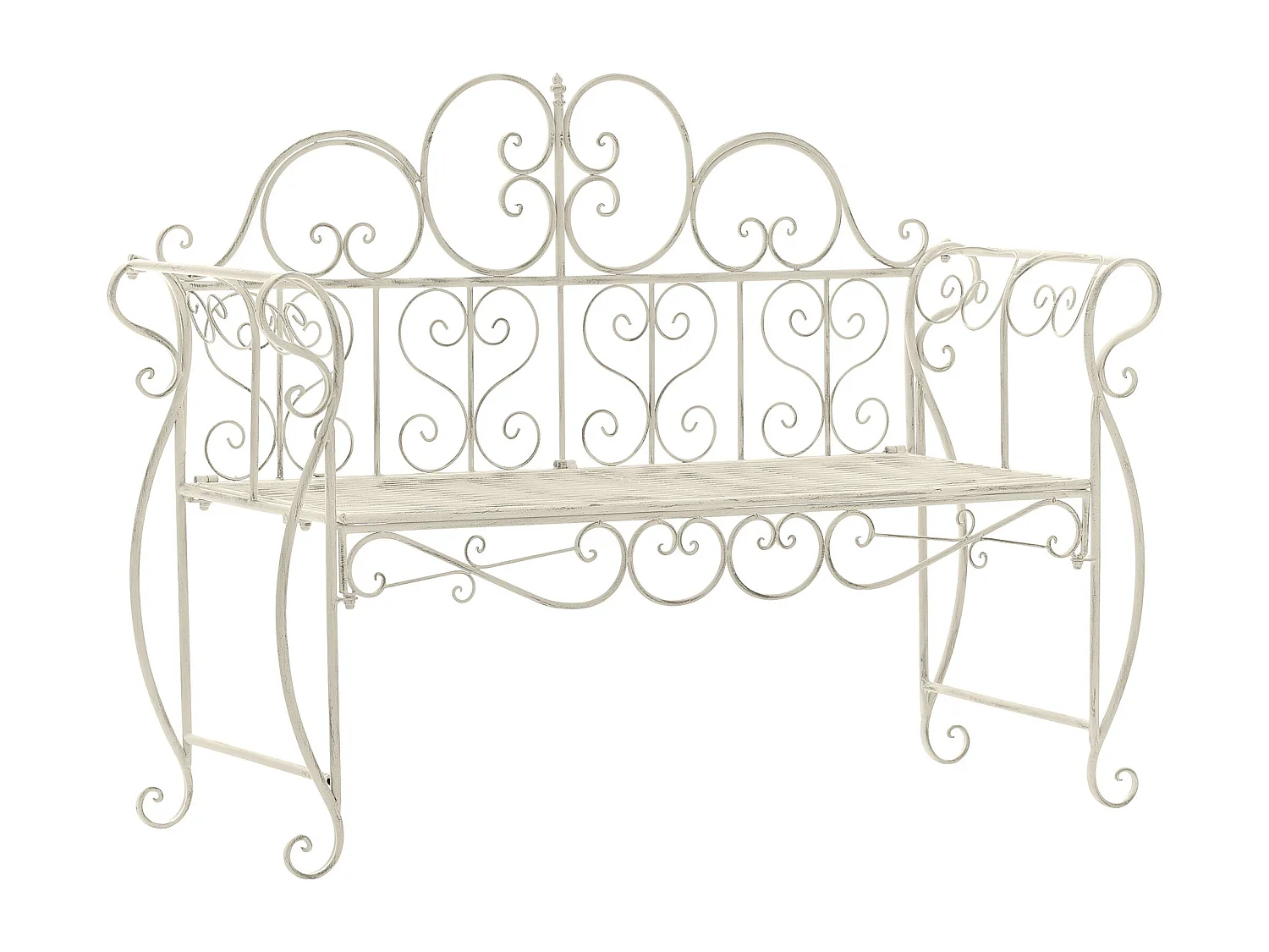 Banc de jardin - Métal - Crème antique - Minna