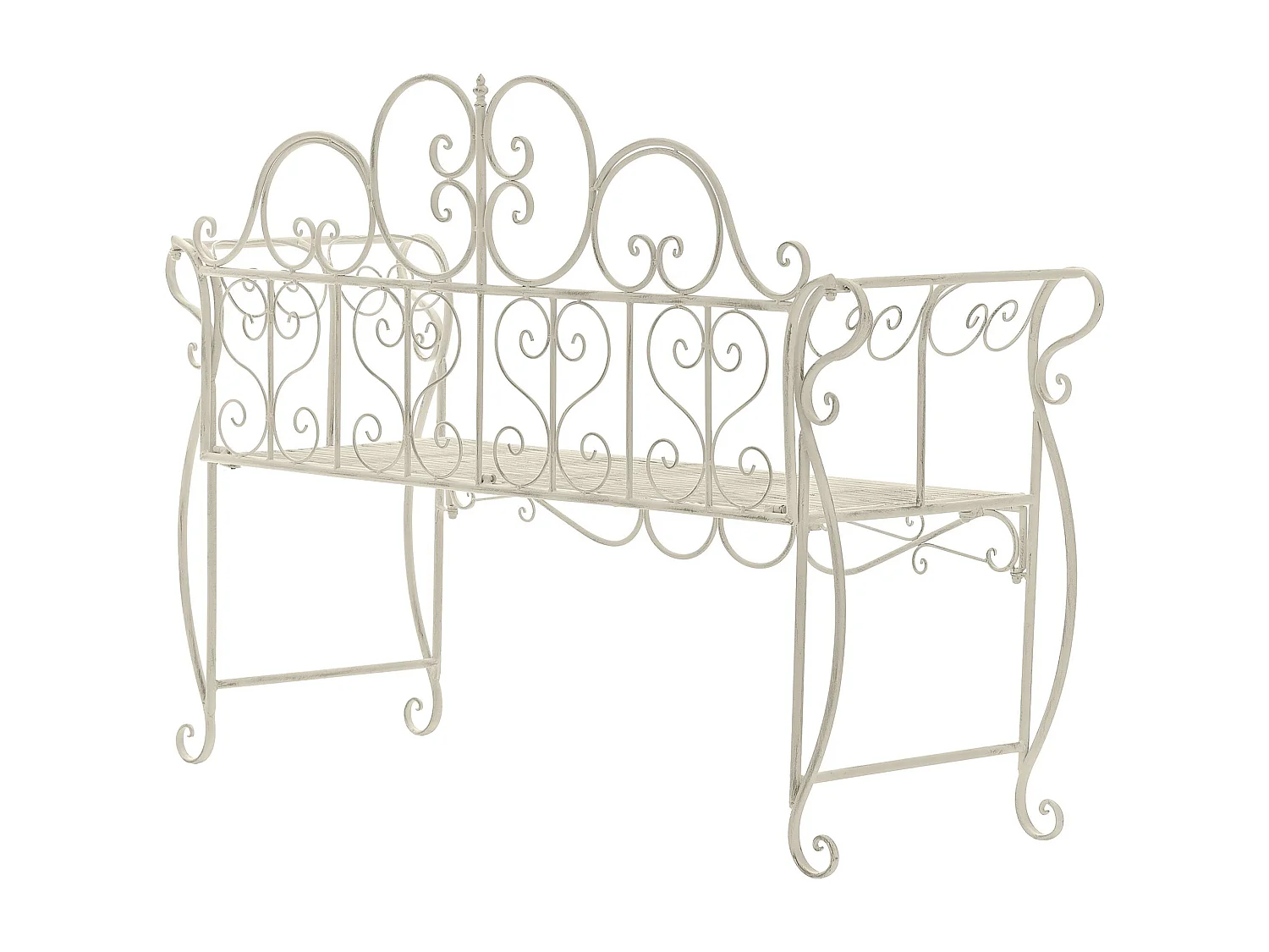 Banc de jardin - Métal - Crème antique - Minna