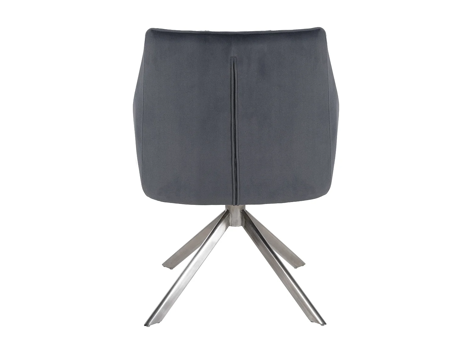 Stoel met armleuningen - Fluweel & roestvrij staal - donkergrijs - Swing