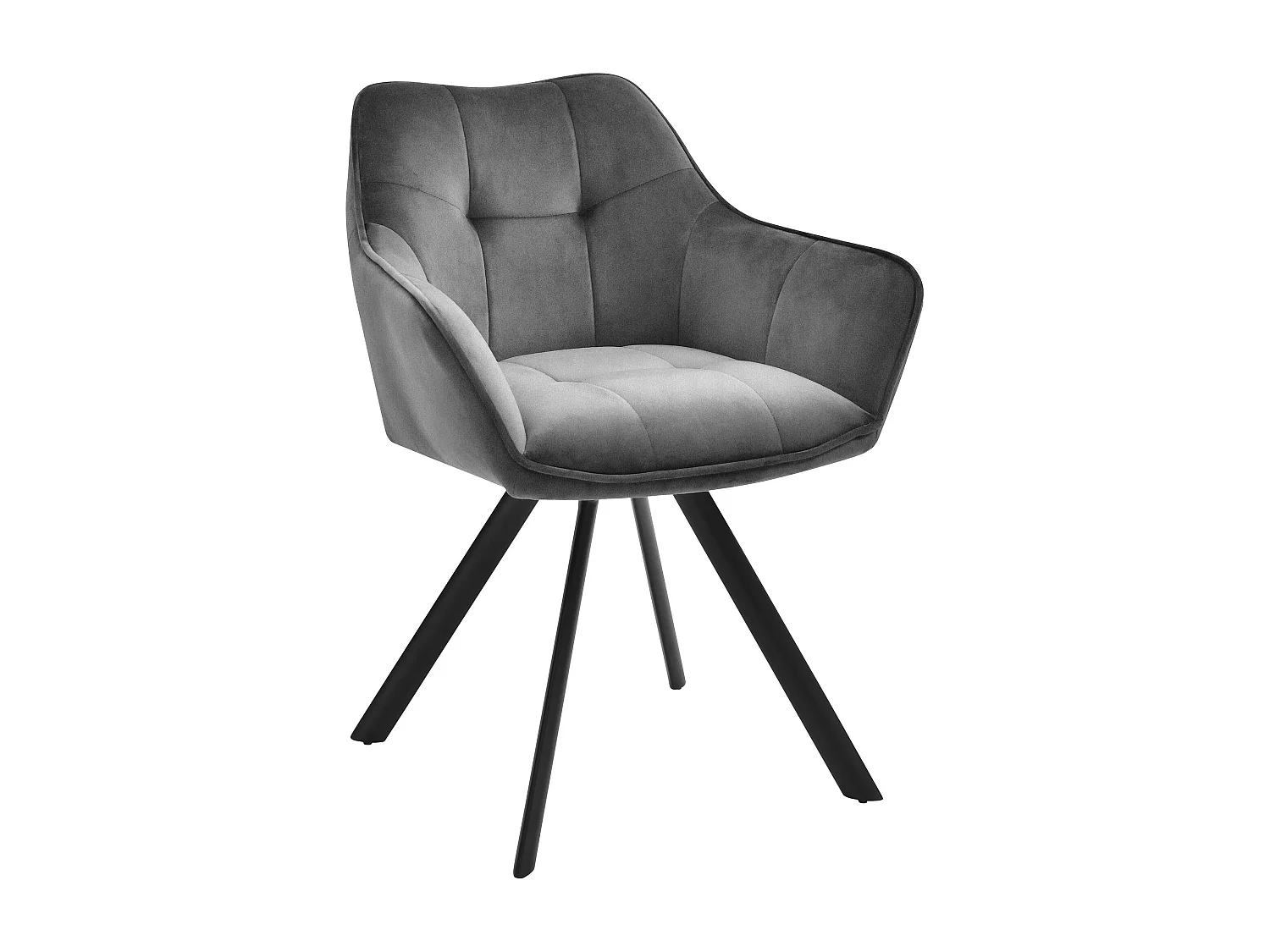 chaises avec accoudoirs - Velours - Gris foncé - Scott