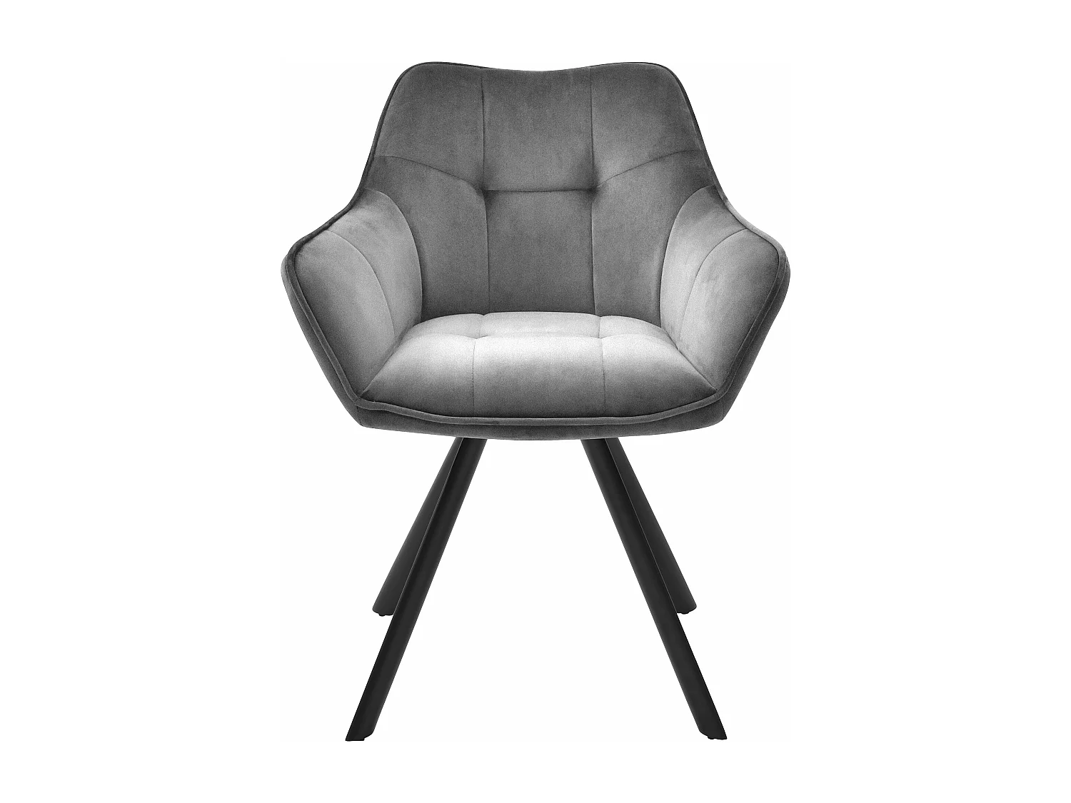 chaises avec accoudoirs - Velours - Gris foncé - Scott