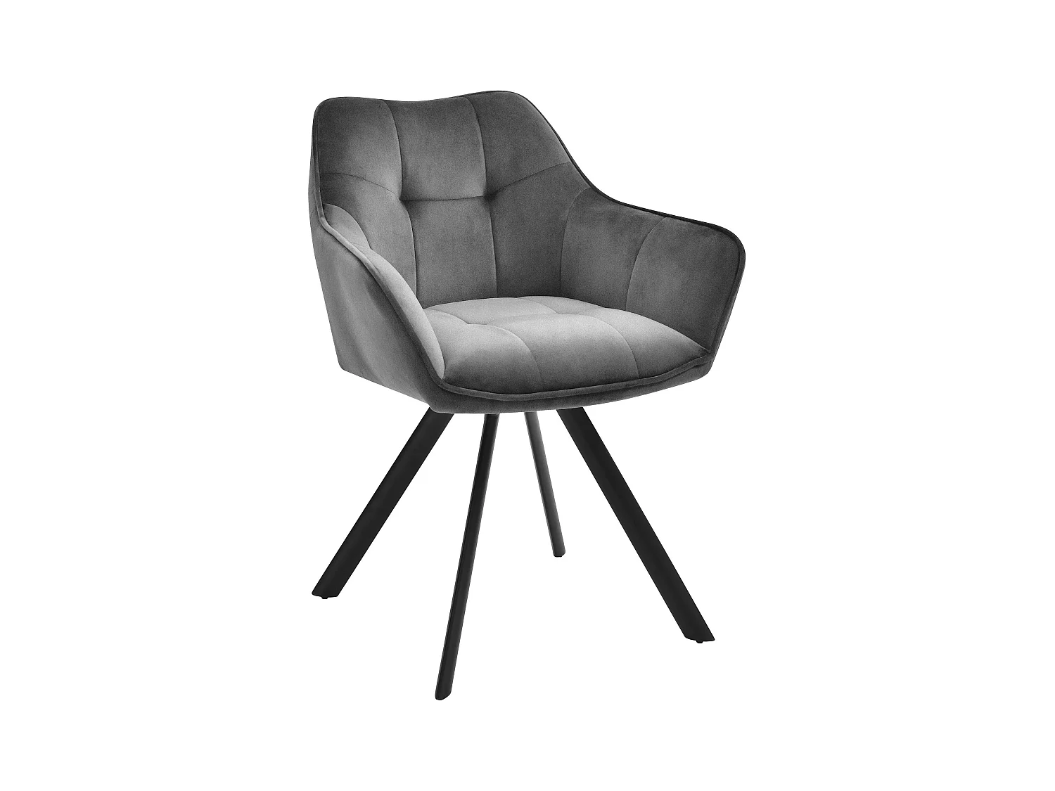 chaises avec accoudoirs - Velours - Gris foncé - Scott