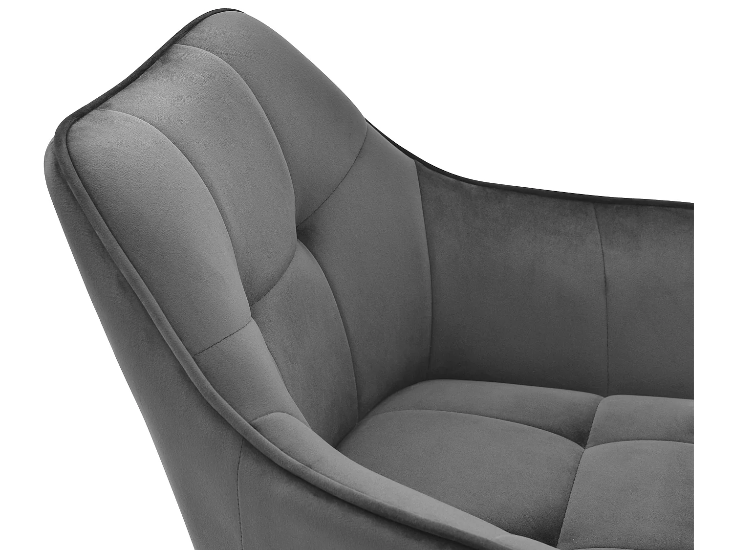 chaises avec accoudoirs - Velours - Gris foncé - Scott