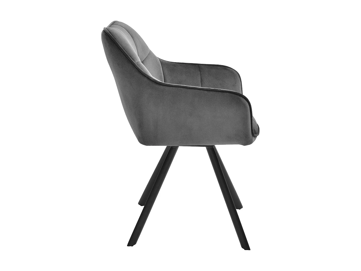 chaises avec accoudoirs - Velours - Gris foncé - Scott