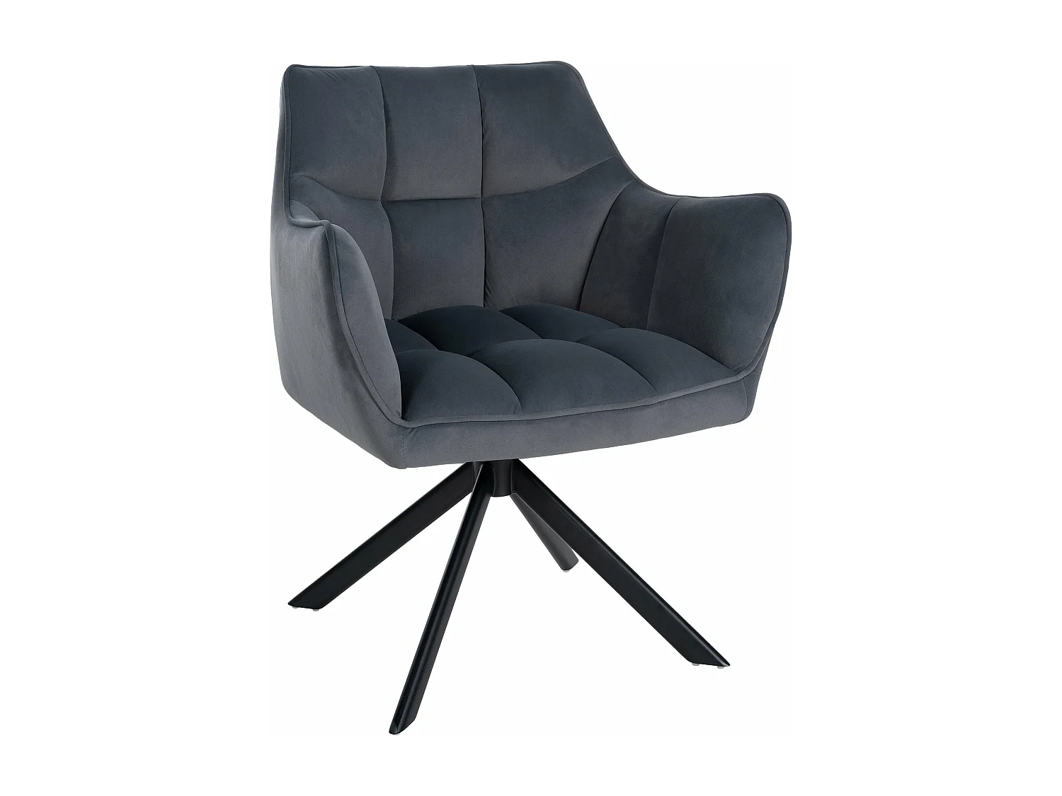 chaises avec accoudoirs - Velours & Noir - Gris foncé - Swing