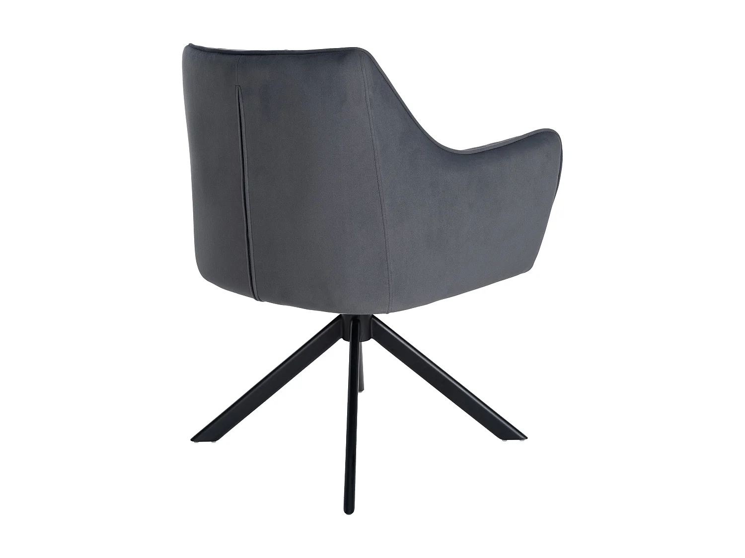 chaises avec accoudoirs - Velours & Noir - Gris foncé - Swing