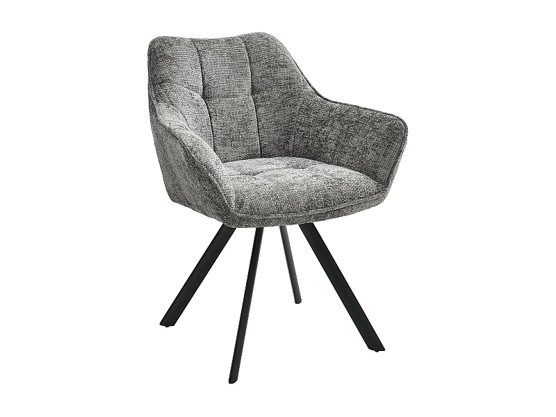 chaises avec accoudoirs - Tissu - Gris foncé - Scott