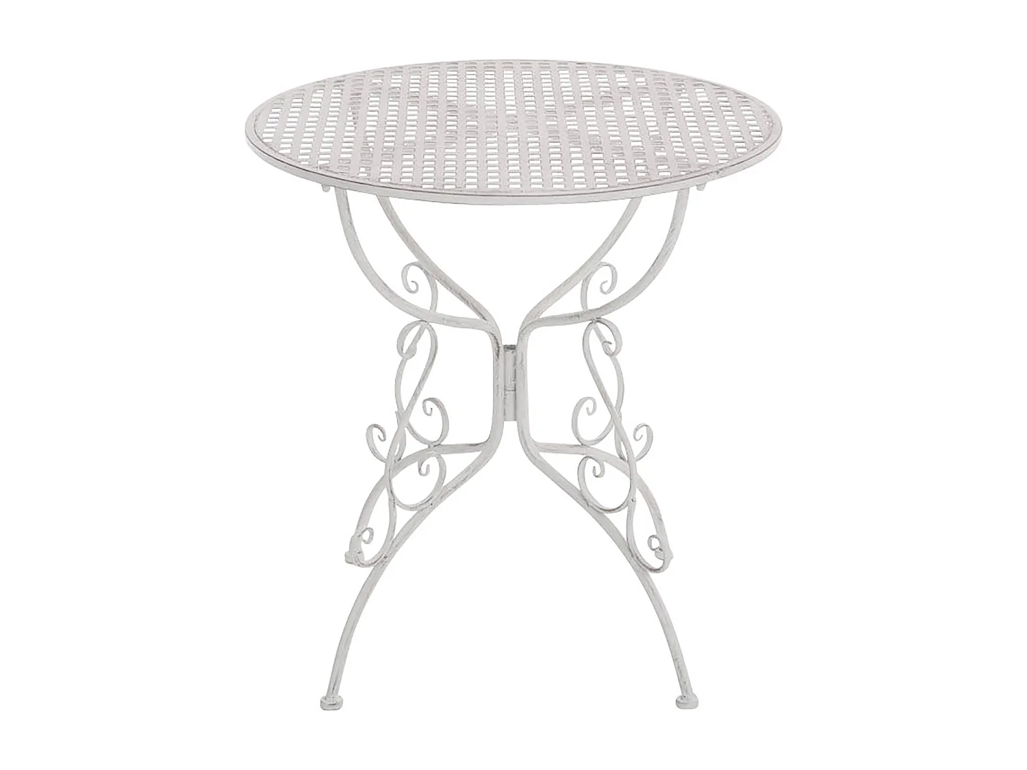 Bijzettafel tuin - rund 70cm - Metalen - Blanc antique - Amanda