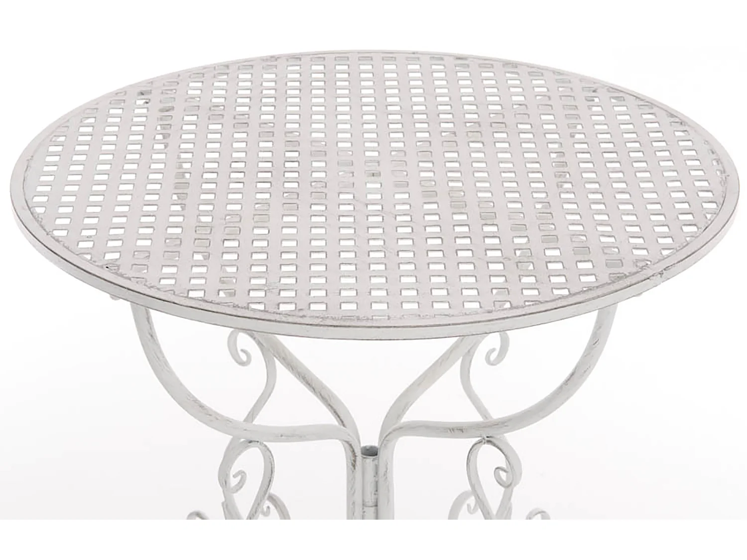 Bijzettafel tuin - rund 70cm - Metalen - Blanc antique - Amanda