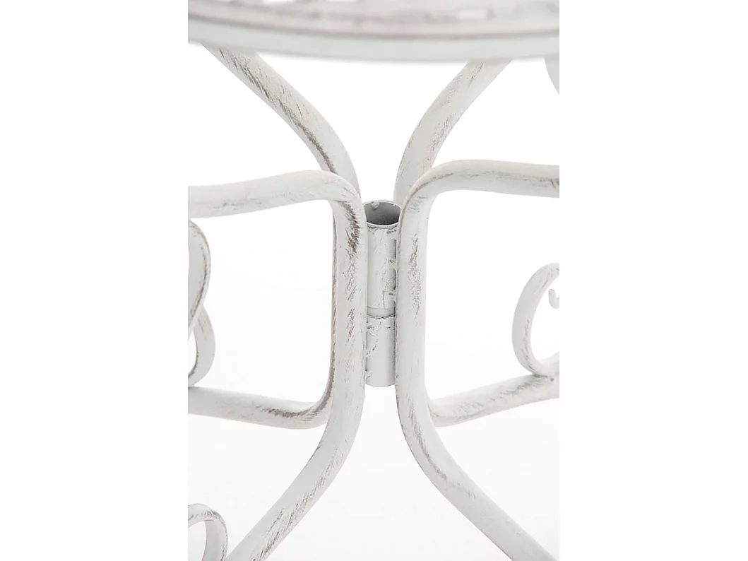 Bijzettafel tuin - rund 70cm - Metalen - Blanc antique - Amanda