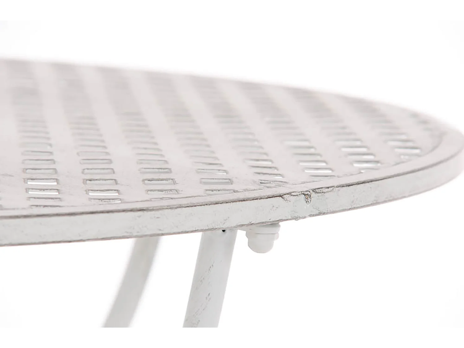 Table d'appoint de jardin - rund 70cm - Métal - Blanc antique - Amanda