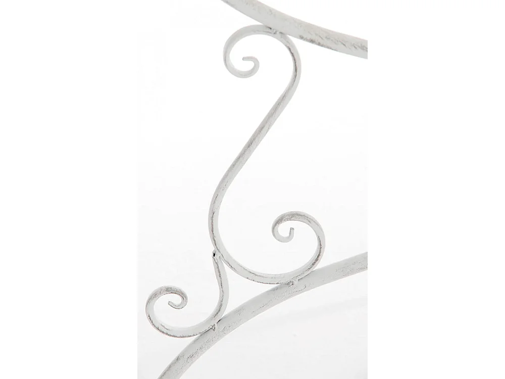 Table d'appoint de jardin - rund 70cm - Métal - Blanc antique - Amanda