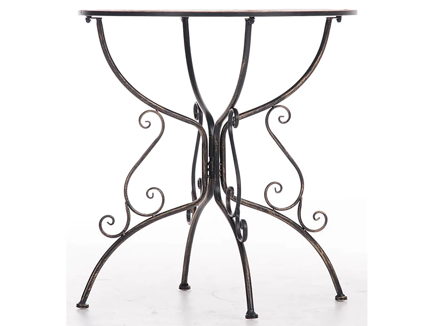 Bijzettafel tuin - rund 70cm - Metalen - Bronze - Amanda