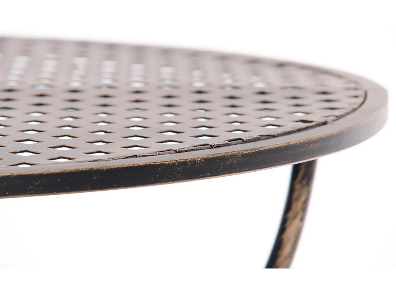 Bijzettafel tuin - rund 70cm - Metalen - Bronze - Amanda