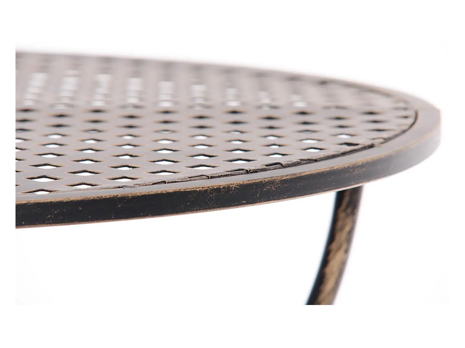 Table d'appoint de jardin - rund 70cm - Métal - Bronze - Amanda