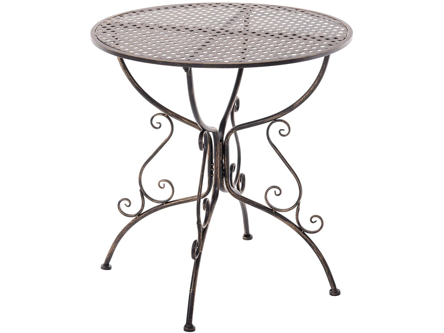 Table d'appoint de jardin - rond Ø 70 cm - Métal - Bronze - Amanda