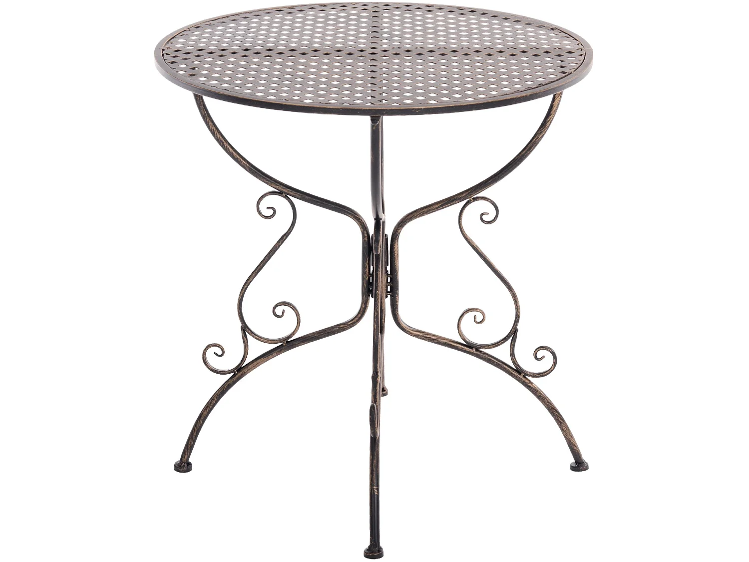 Table d'appoint de jardin - rond Ø 70 cm - Métal - Bronze - Amanda