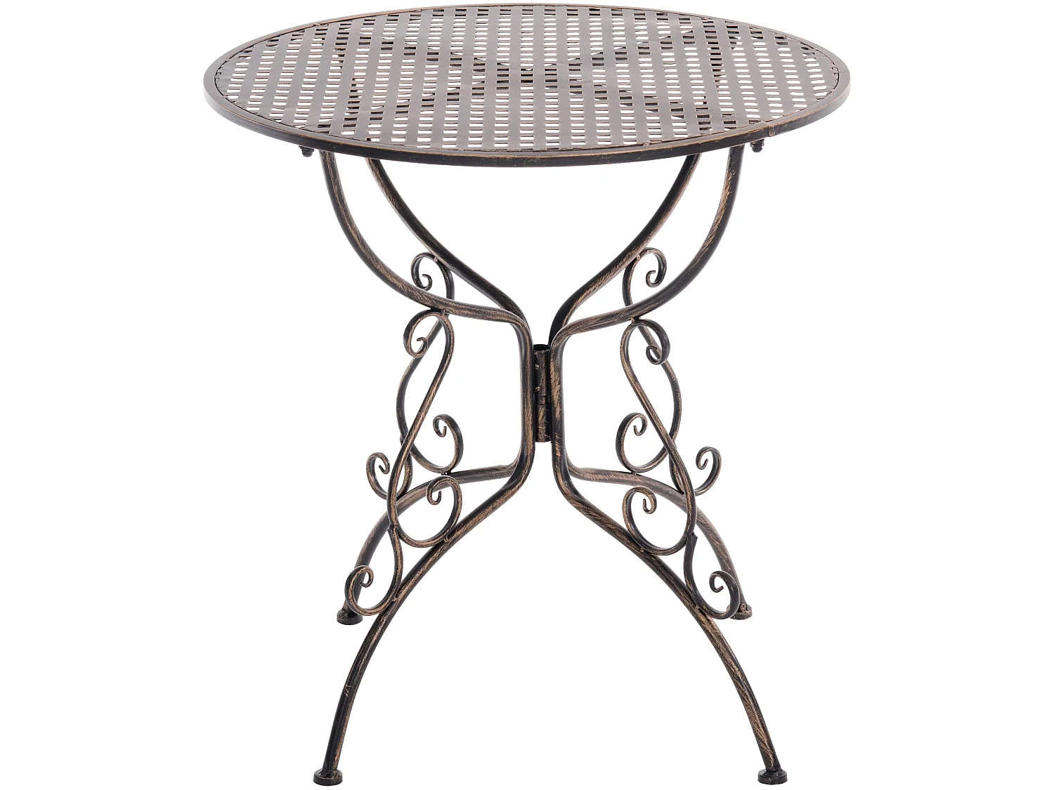 Table d'appoint de jardin - rond Ø 70 cm - Métal - Bronze - Amanda
