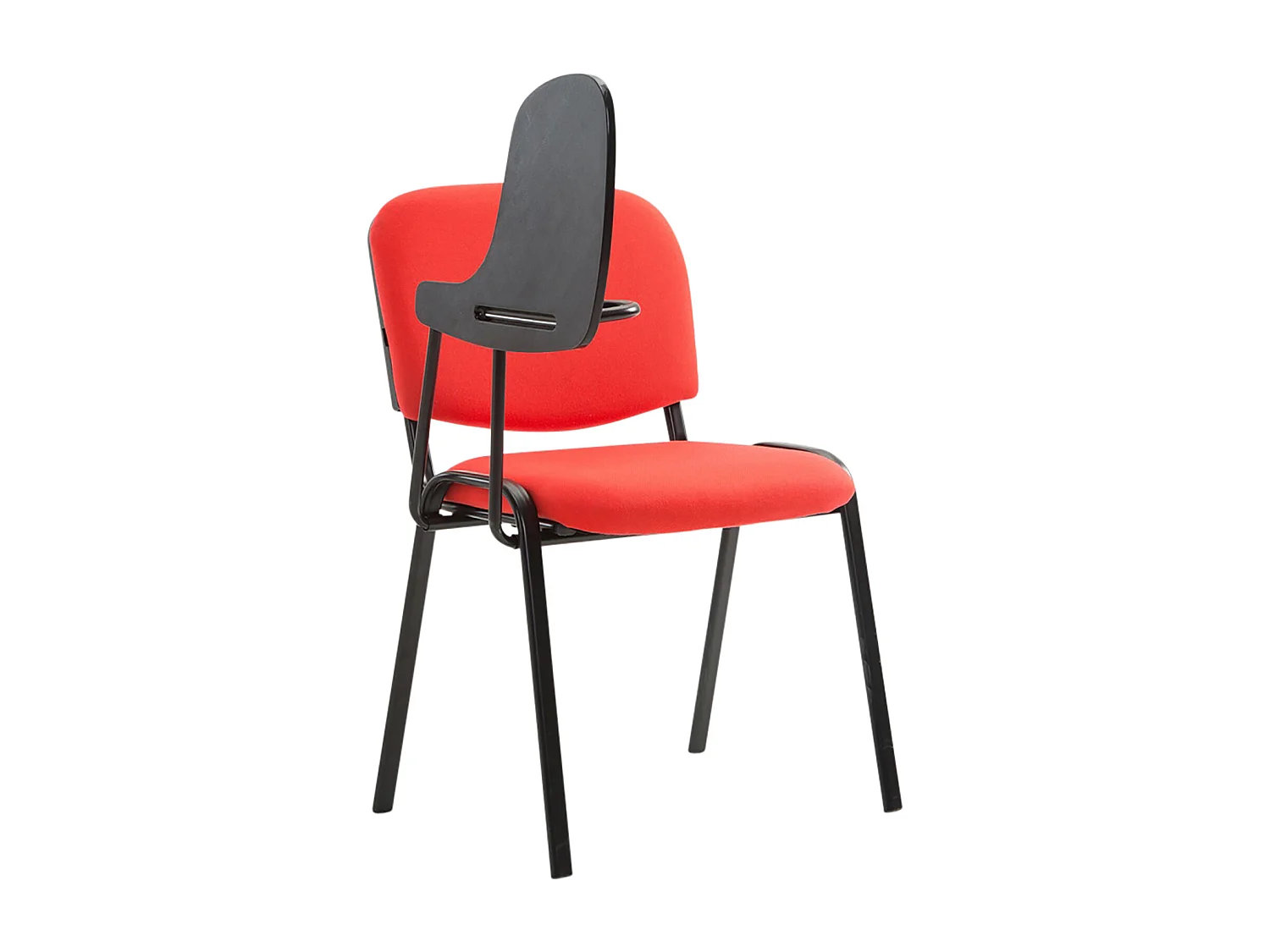 Lot de 4  Chaise de conférence - Tissu & Métal noir mat - Rouge - Ken