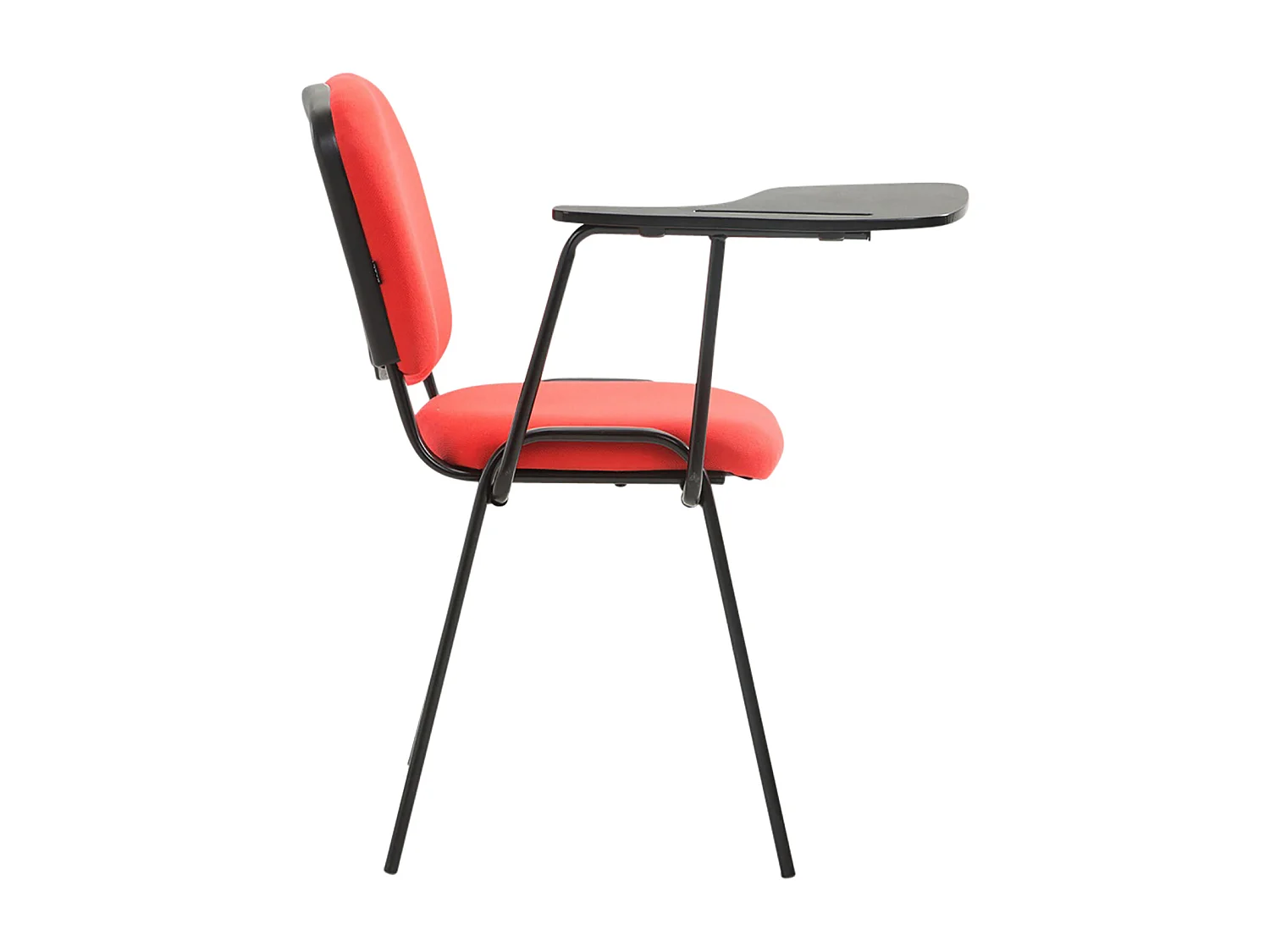 Lot de 4  Chaise de conférence - Tissu & Métal noir mat - Rouge - Ken