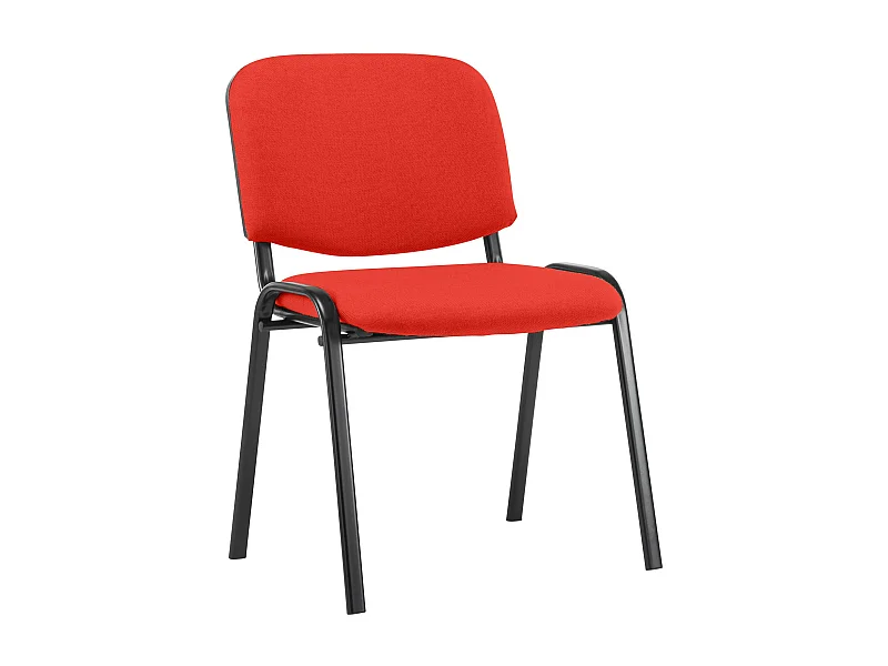 Conferentiestoelen - Stof & Metaal mat zwart - rood - Ken