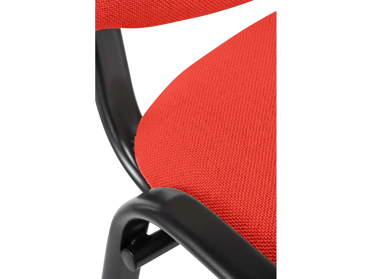 Conferentiestoelen - Stof & Metaal mat zwart - rood - Ken