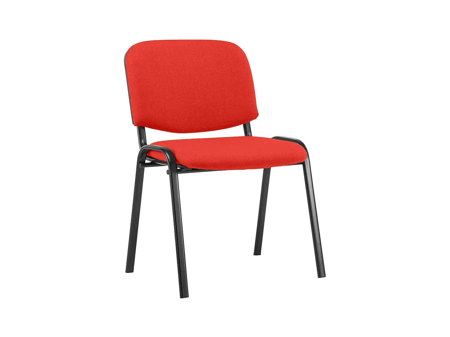 Chaise de conférence - Tissu & Métal noir mat - Rouge - Ken