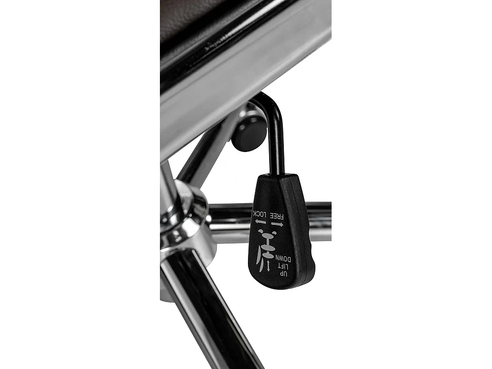 Bürosessel - Echtleder & Metall in Chromoptik - braun - Cleveland