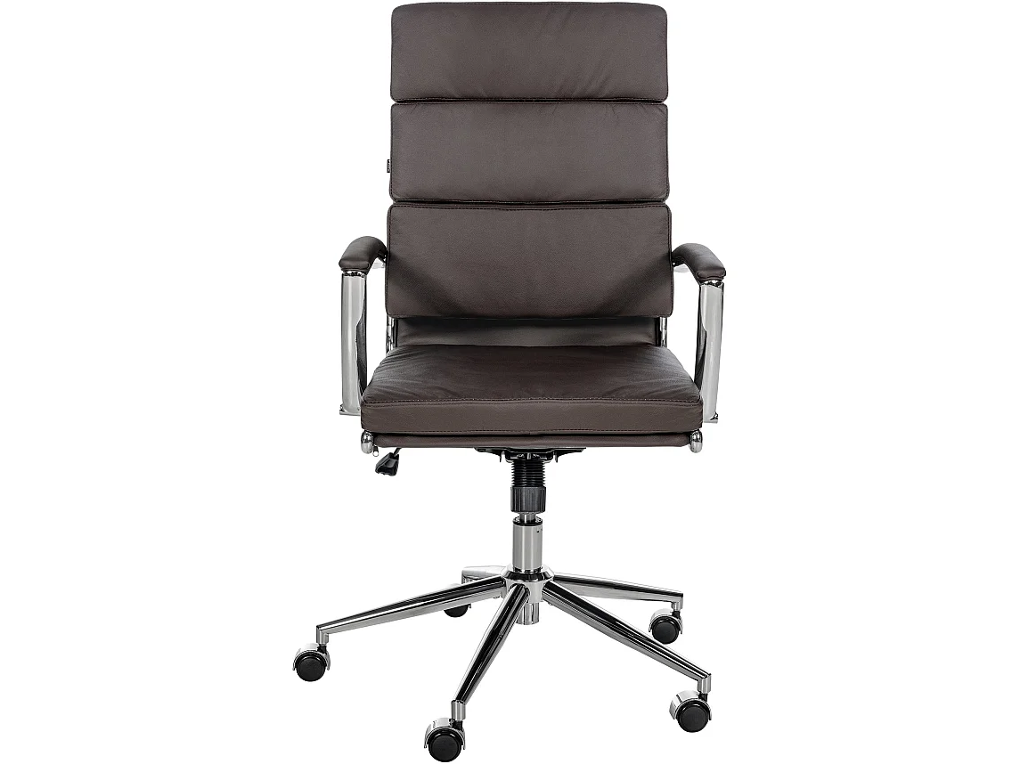 Chaise de bureau - Véritable cuir - Marron - Cleveland
