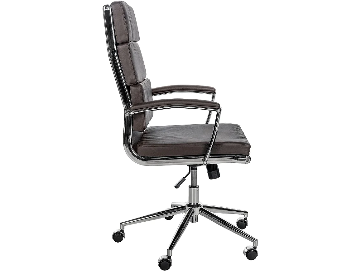 Chaise de bureau - Véritable cuir - Marron - Cleveland