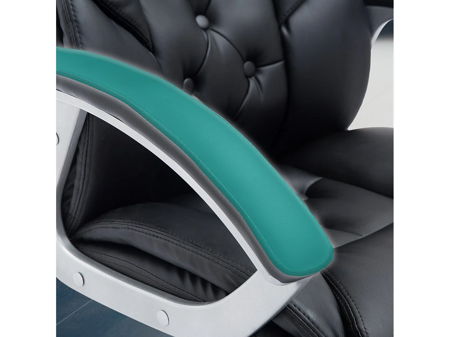 Chaise de bureau - Similicuir & Métal chromé - Noir - XXL Rodeo