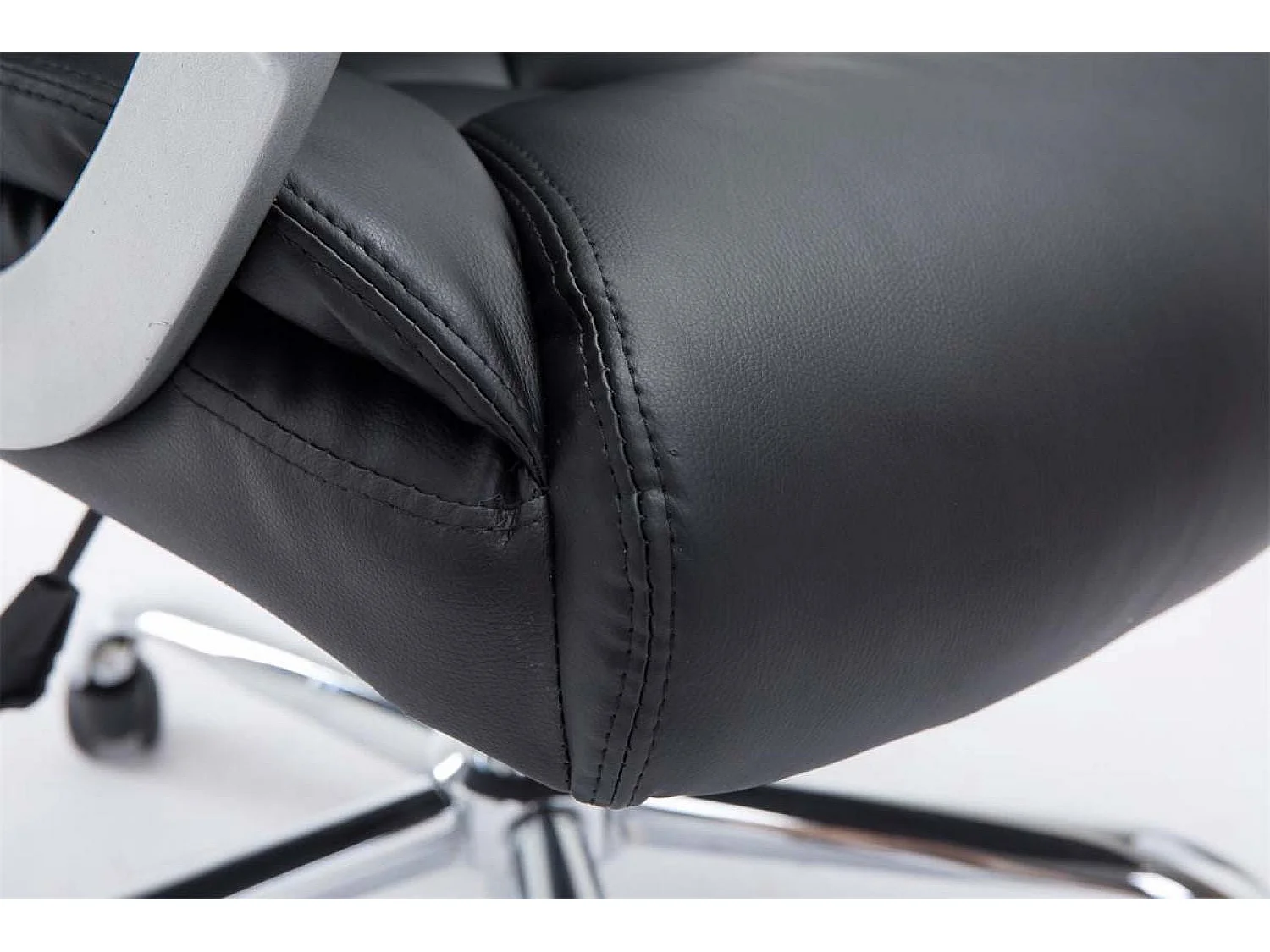 Chaise de bureau - Similicuir & Métal chromé - Noir - XXL Rodeo