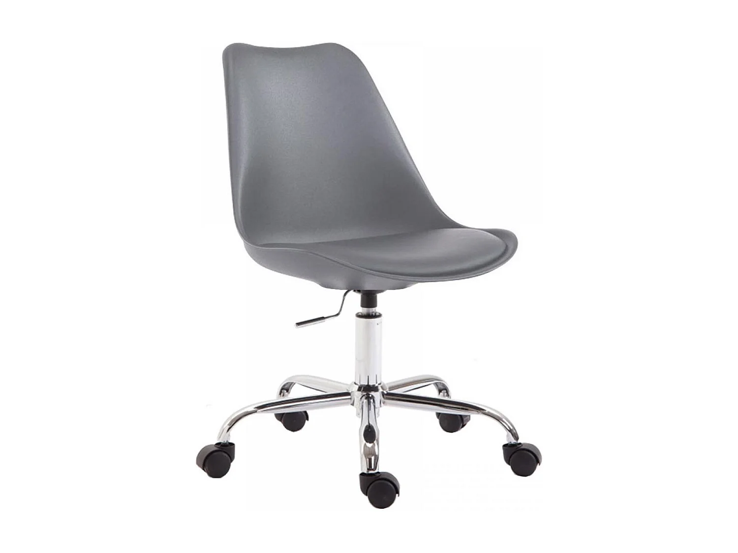Chaise de bureau - Plastique & Métal chromé - Gris - Toulouse