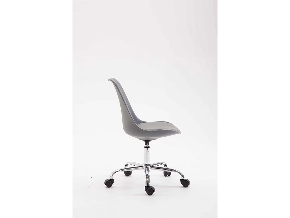 Chaise de bureau - Plastique & Métal chromé - Gris - Toulouse