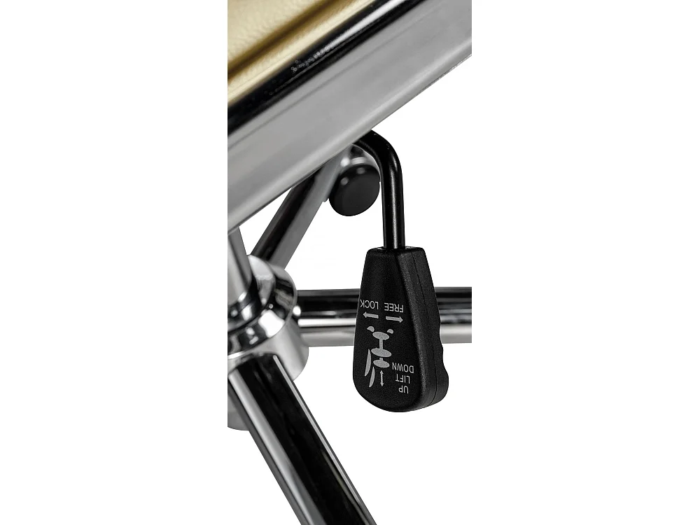 Bürosessel - Echtleder & Metall in Chromoptik - creme - Cleveland