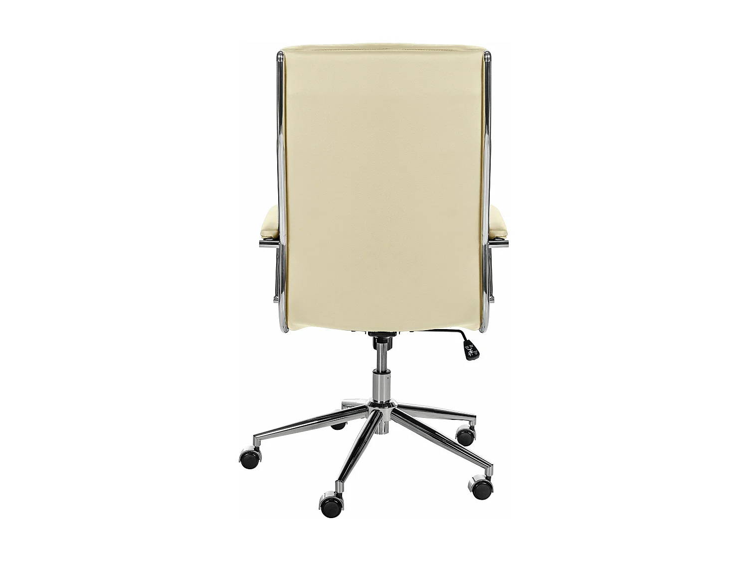 Bürosessel - Echtleder & Metall in Chromoptik - creme - Cleveland