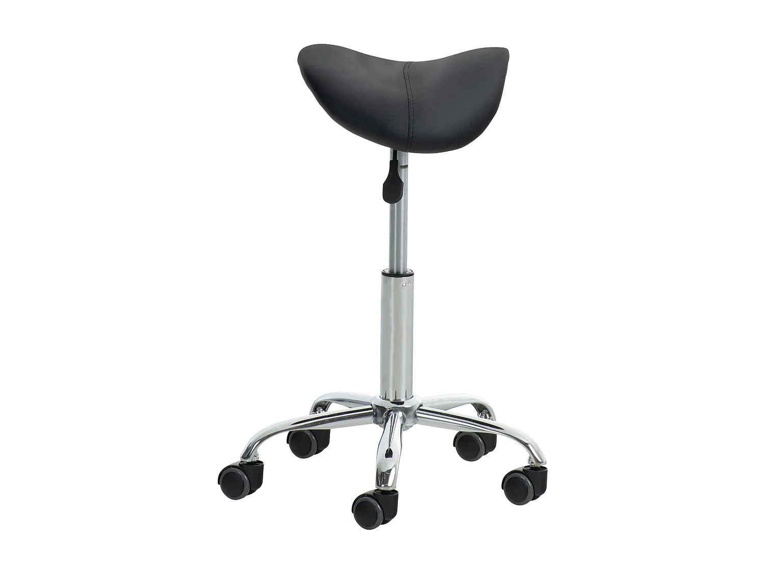 Lot de 2  Tabouret de bureau - Similicuir - Noir - Reno