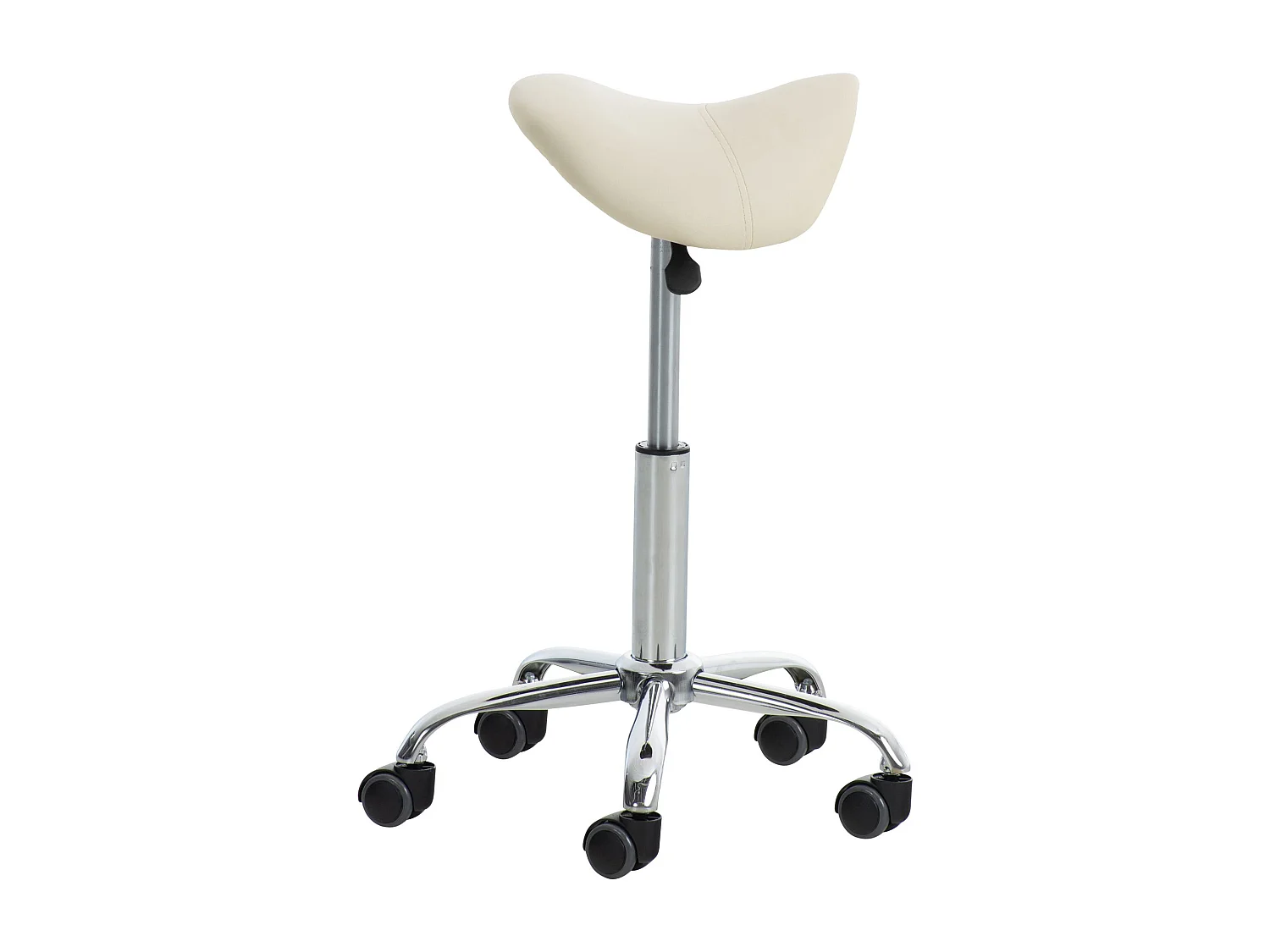Lot de 2  Tabouret de bureau - Similicuir - Crème - Reno