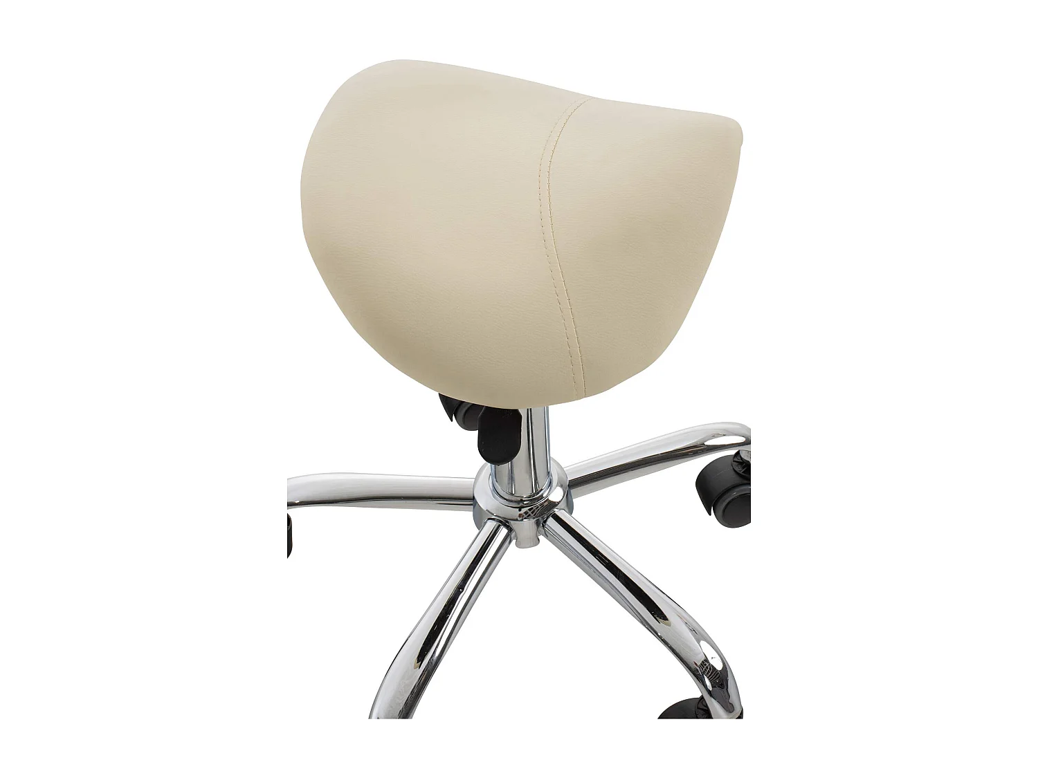 Lot de 2  Tabouret de bureau - Similicuir - Crème - Reno