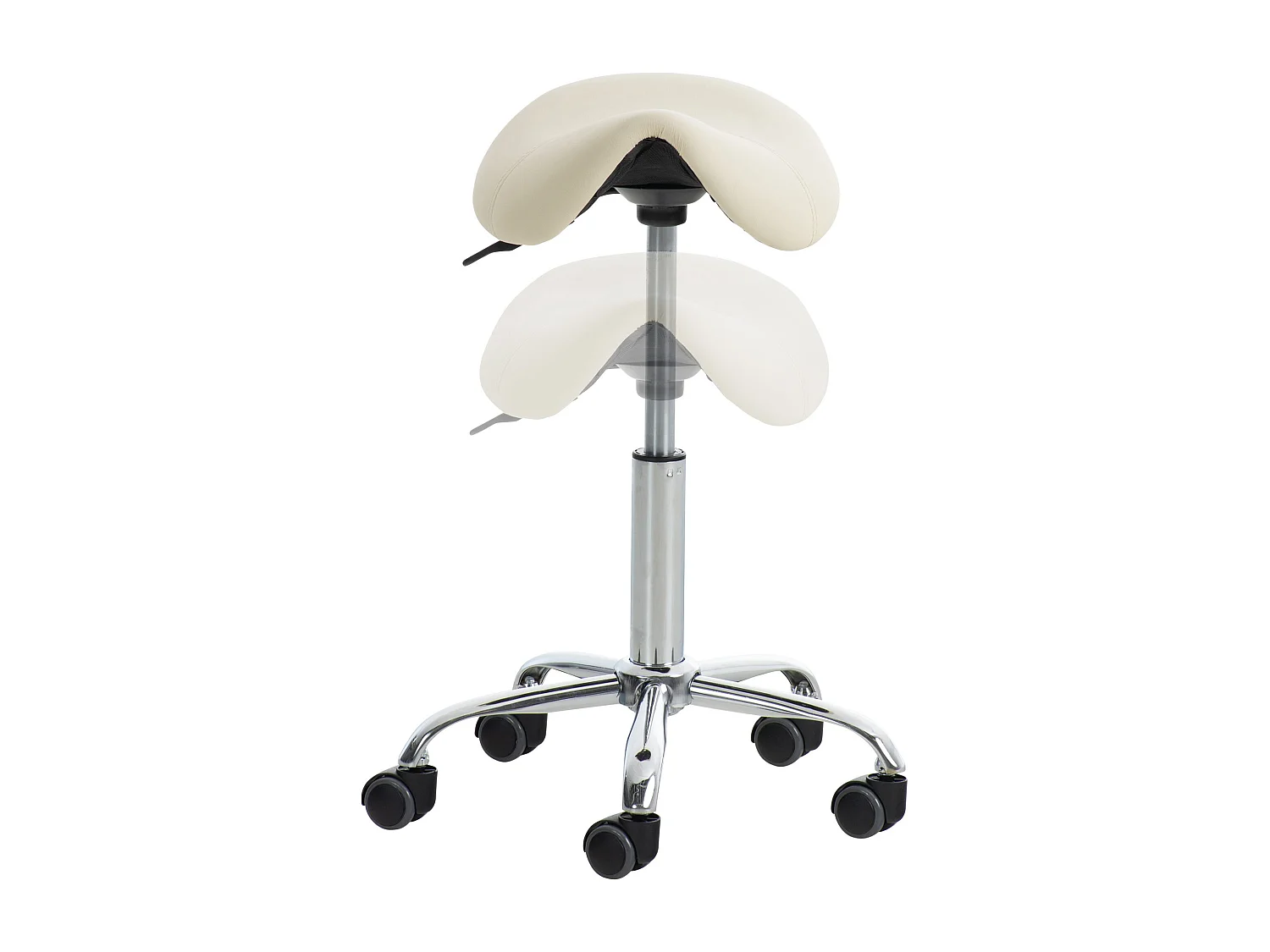 Lot de 2  Tabouret de bureau - Similicuir - Crème - Reno