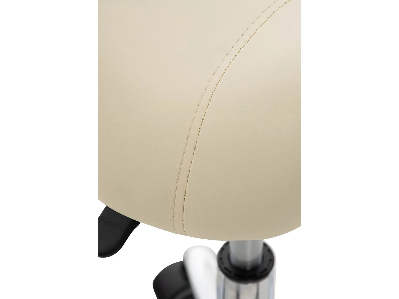 Lot de 2  Tabouret de bureau - Similicuir - Crème - Reno