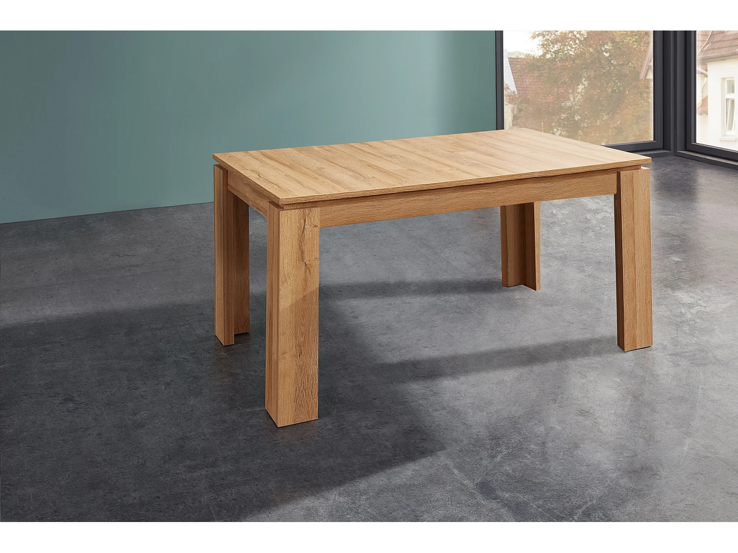 Sauler - Table de salle à manger extensible en finition chêne Wotan L-H-P : 160-200 - 77 - 90 cm