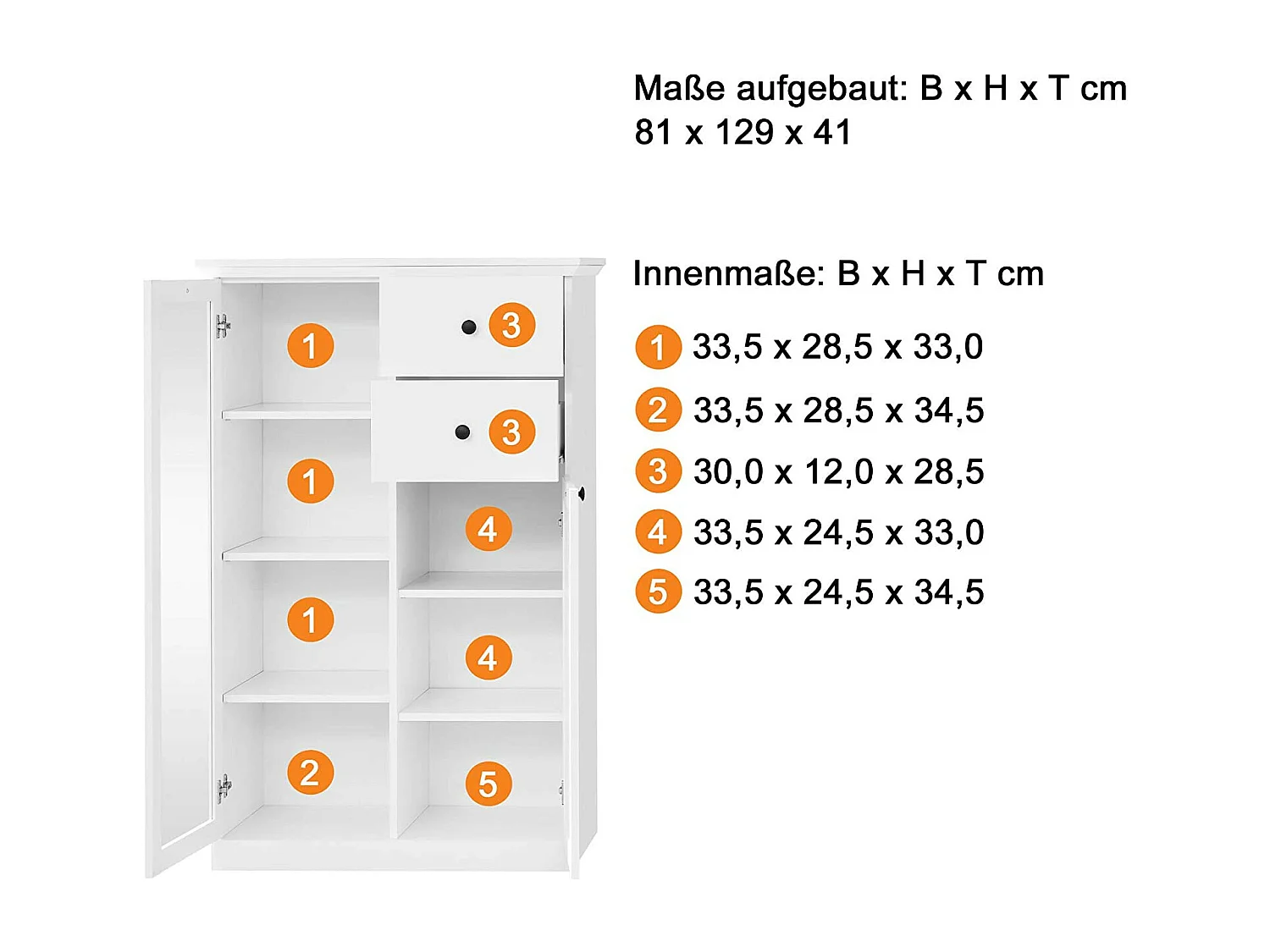 Meuble de rangement blanc style campagnard moderne Valex 81cm