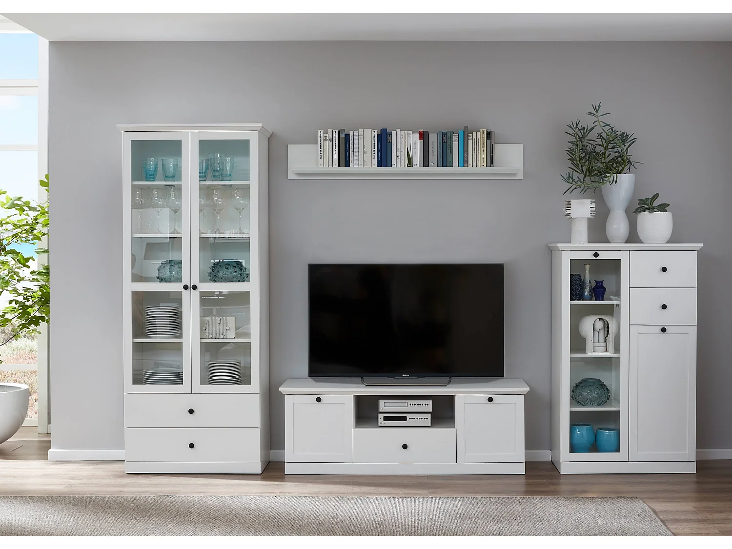 Meuble de rangement blanc style campagnard moderne Valex 81cm