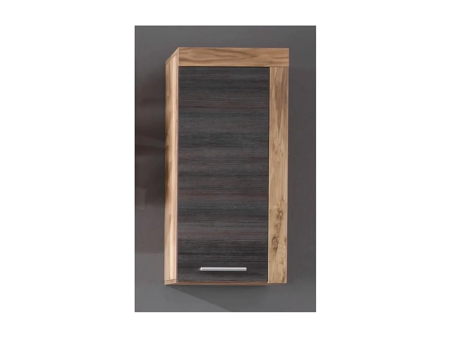 Armoire de toilette 1 porte mélaminé chêne clair et noyer Cali